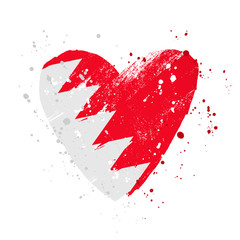Bahrain flag in the form of a big heart.