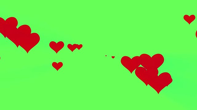 many hearts shape like icon spreading from center overlay animation green screen background New unique quality universal motion dynamic colorful joyful music holiday 4k stock video footage