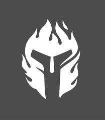 Spartan Helmet Abstract Flame