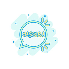 Shout speech bubble icon in comic style. Complain vector cartoon illustration on white isolated background. Angry emotion business concept splash effect.