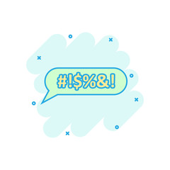 Shout speech bubble icon in comic style. Complain vector cartoon illustration on white isolated background. Angry emotion business concept splash effect.