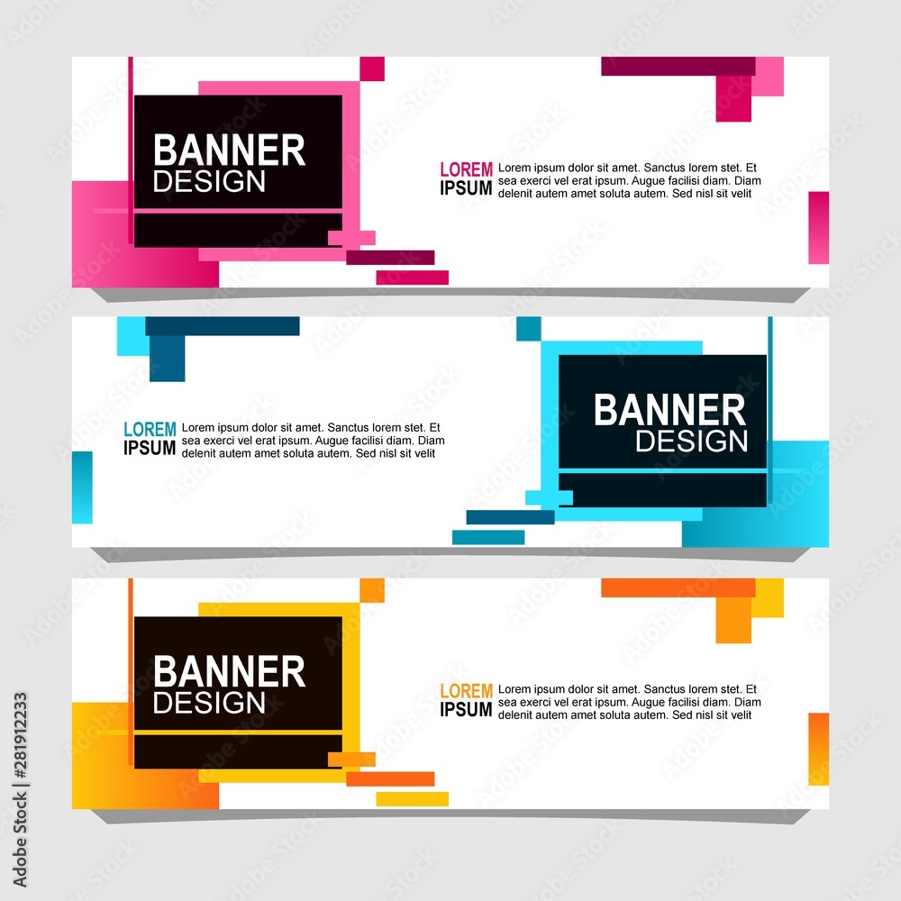 Wall mural bundle of 18 vector abstract design banner web template.