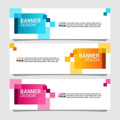  Vector abstract design banner web template.