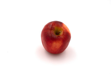 Fresh whole of royal gala red apple isolated on white background. Top view.