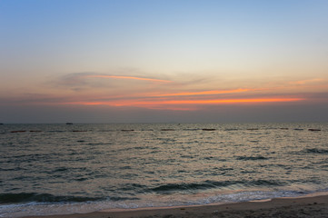Obraz premium Sunset over Gulf of Thailand