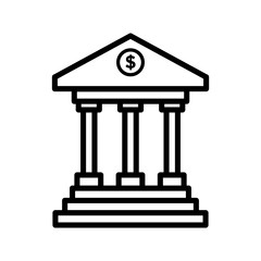 bank icon vector in simple style template