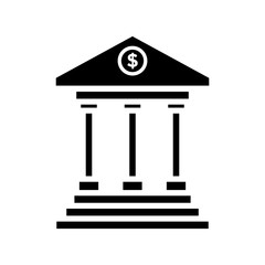 bank icon vector in simple style template