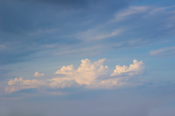 Fototapeta na wymiar Blue sky with white cumulus clouds