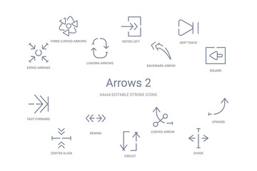 arrows 2 concept 14 outline icons