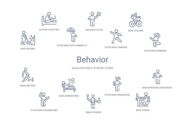 behavior concept 14 outline icons