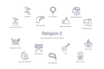 Fototapeta premium religion-2 concept 14 outline icons