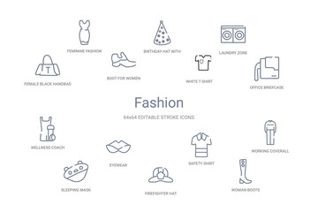 fashion concept 14 outline icons