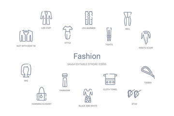 fashion concept 14 outline icons