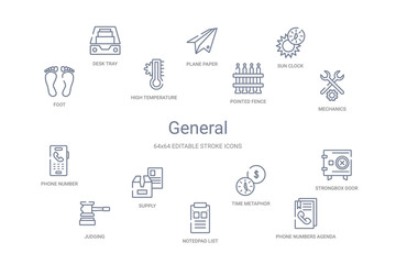 general concept 14 outline icons