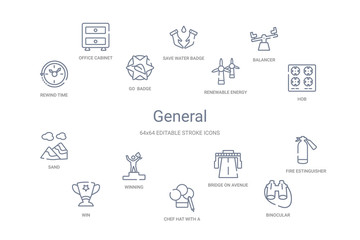 general concept 14 outline icons