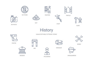 history concept 14 outline icons © zaurrahimov