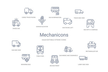 mechanicons concept 14 outline icons © zaurrahimov