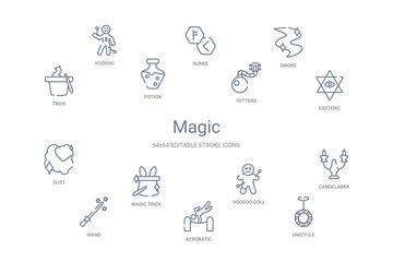 magic concept 14 outline icons
