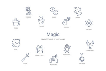 Fototapeta premium magic concept 14 outline icons