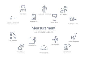 measurement concept 14 outline icons