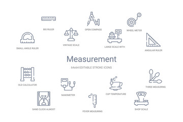 measurement concept 14 outline icons