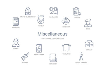 miscellaneous concept 14 outline icons