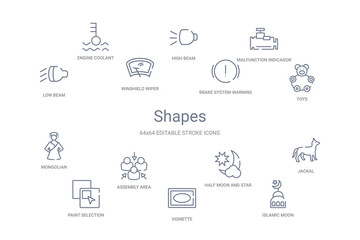 shapes concept 14 outline icons