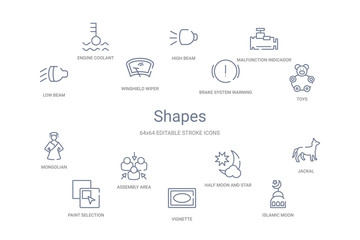 shapes concept 14 outline icons © zaurrahimov