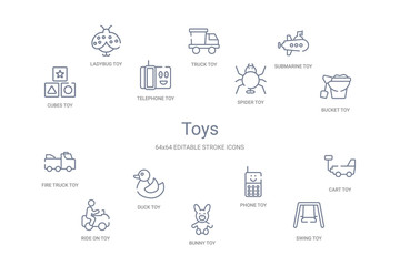 toys concept 14 outline icons