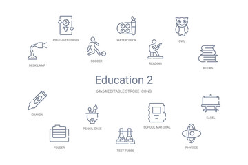 education 2 concept 14 outline icons