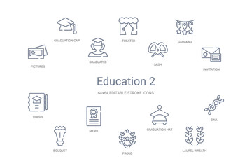 education 2 concept 14 outline icons