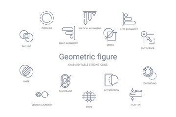geometric figure concept 14 outline icons