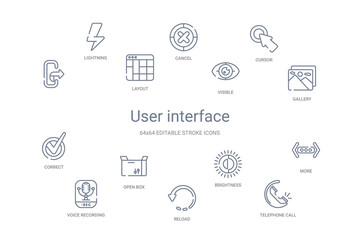 user interface concept 14 outline icons