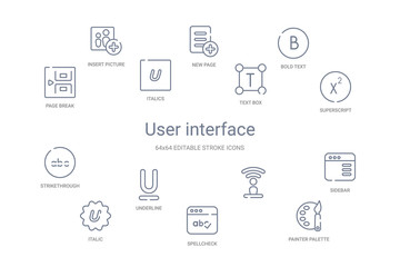 user interface concept 14 outline icons