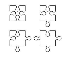 Fototapeta premium Puzzle icon. Simple illustration of puzzle vector icon for web design isolated on white background