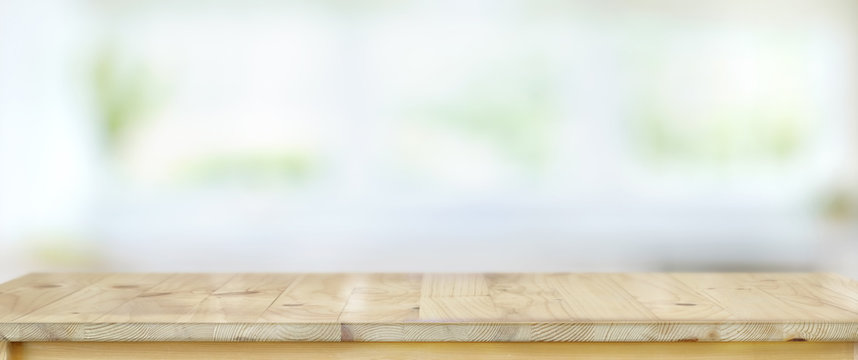 Empty rustic wooden table with copy space