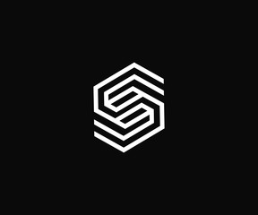 letter S geometric logo design element. monogram logo, line art logo