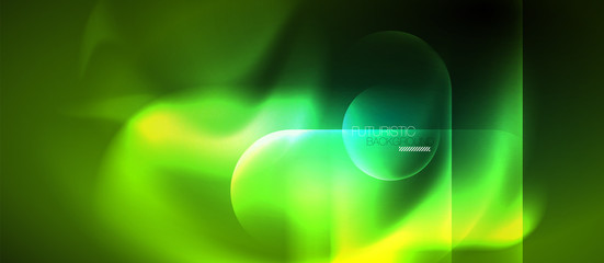 Neon glowing techno lines, hi-tech futuristic abstract background template