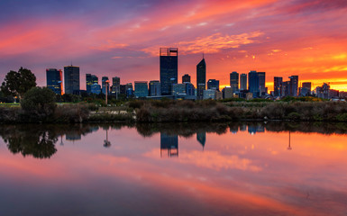 South Perth Foreshore Mirror Image Winter Sunrise