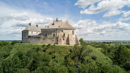 Fototapeta na wymiar Olesko castle, Lviv region, Ukraine, from drone