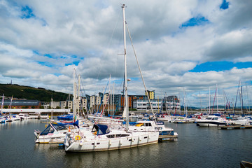 Fototapeta na wymiar Swansea Docks. Glamorgan Wales UK.