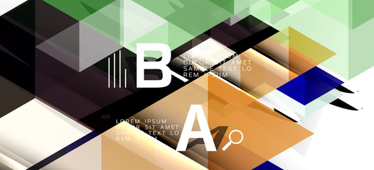 Abstract triangle pattern, colorful backdrop. Presentation template. Modern textured shape. Trendy modern style