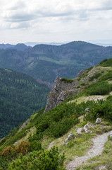 Fototapeta na wymiar View from trail to Kopa Kondracka. Boczan in Tatra mountains..