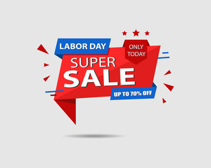 Labor day sale on colorful background, Abstract sale promotion banner.