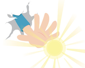 Flat Hand is Seizing the Glowing Opportunity. Grab Your Opportunity. Grab your Chance.