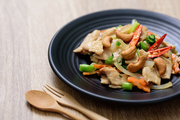 Thai food, Fried chicken with cashew nut