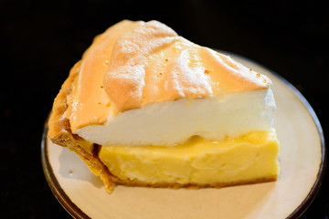 Piece of coconut meringue pie 