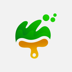 brush and tree logo design