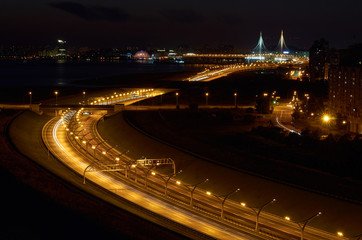 Saint-Peterburg night highway