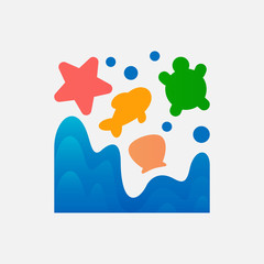 under water animals and sea logo design
